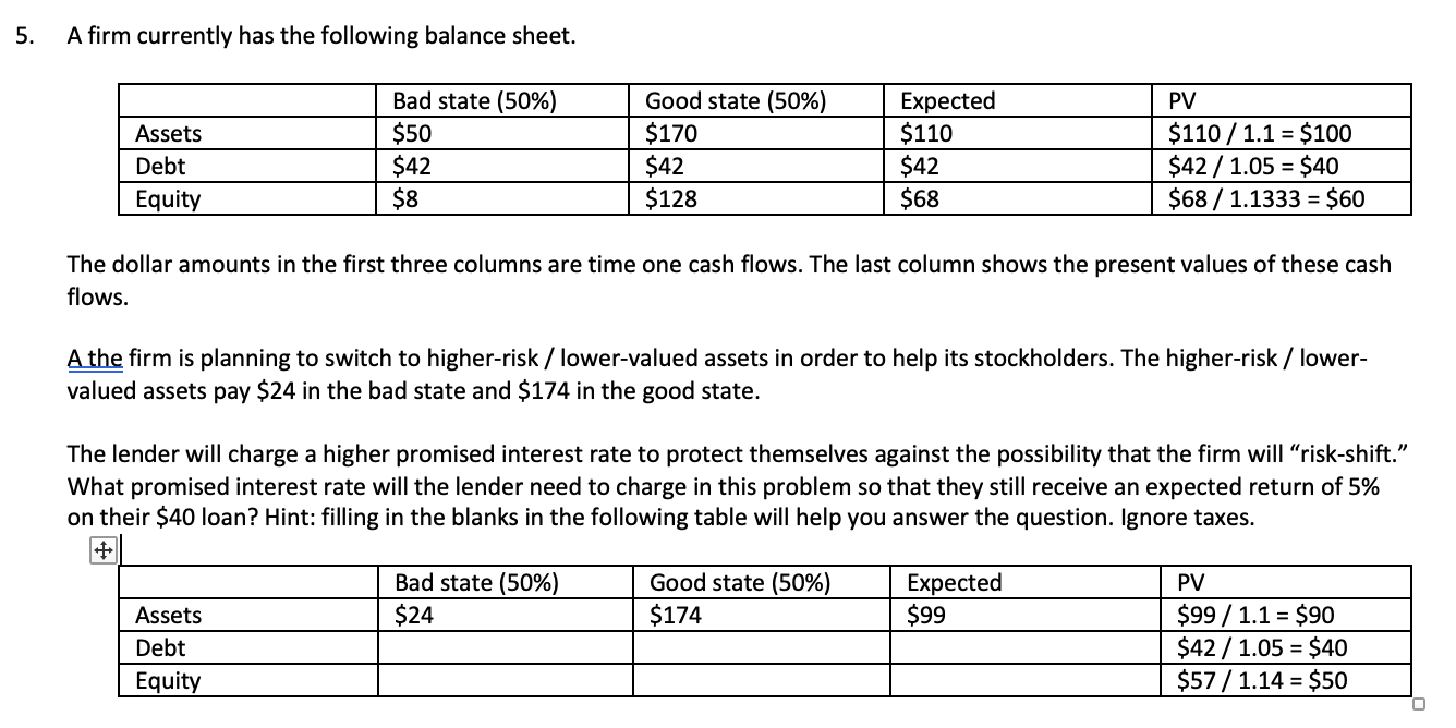 Correct answer is 50%. Please explain how to solve. 5. A firm