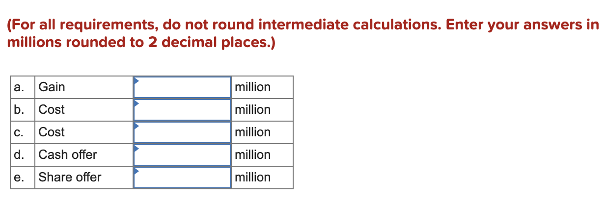 (For all requirements, do not round intermediate calculations. Enter your answers