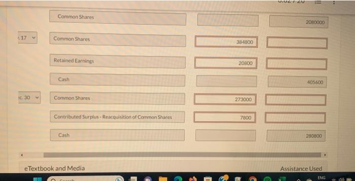 Ivanhoe Ltd, had the following share transactions during its first year of