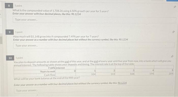 please answer the questions show the formulas and explain. 1 point What