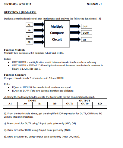 logic circuit for the following Boolean expression below. You can only use