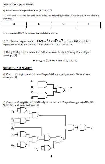 three gates with 2 input for your drawing. [3] AB + CD