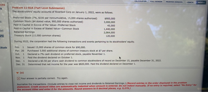  CALCULATOR FULL SCREEN PRINTER VERSION BACK NEXT ECES Problem 11-02A (Part