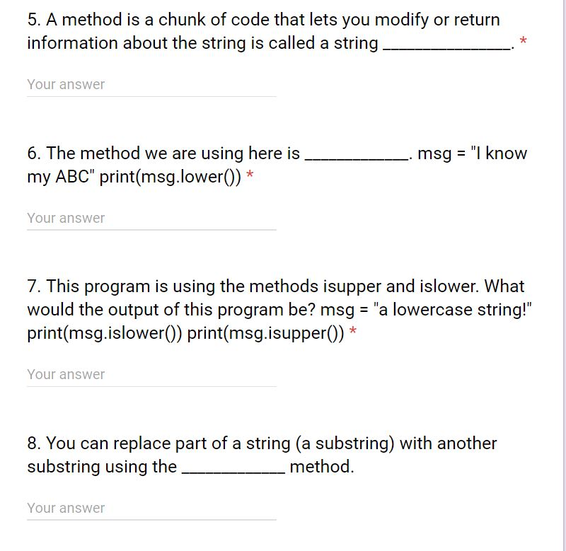 = 'hello world' print(h' in msg) What would be the output of