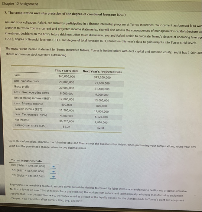  Chapter 12 Assignment 7. The computation and interpretation of the degree