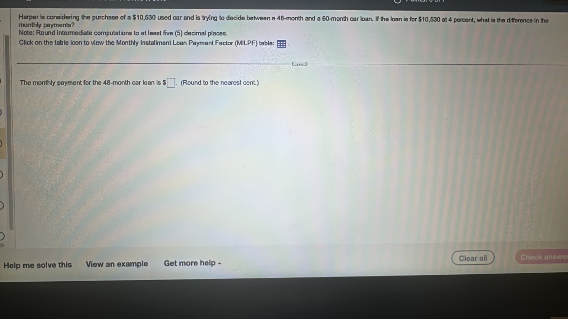 I need help with this one. Harper is considering the purchase of