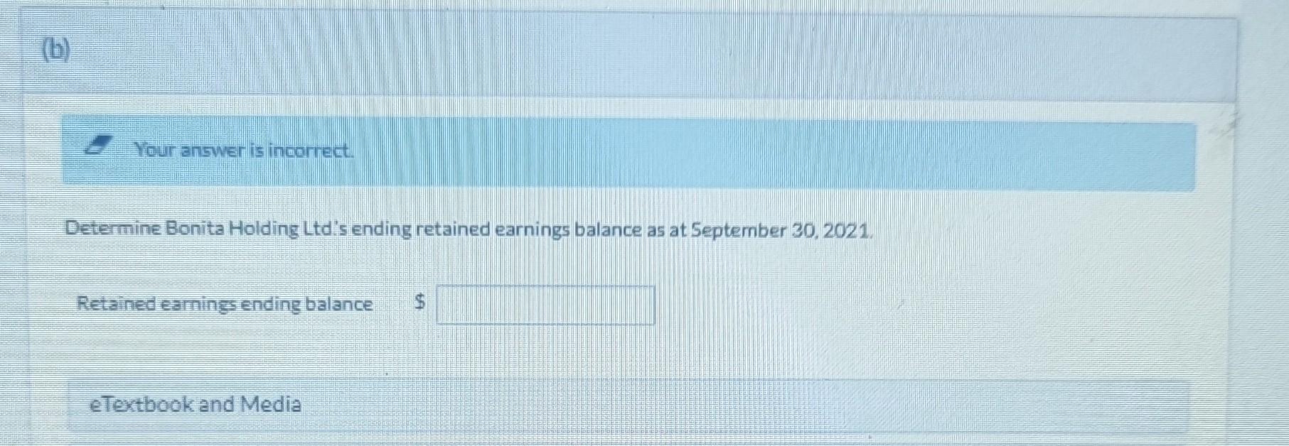 for Bonita Holding Ltd, as at September 30, 2021, was as foliows: