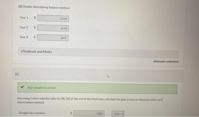for (c) is wrong. i will thumb up if correct Culver Corporation