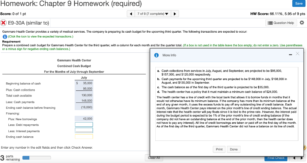  Homework: Chapter 9 Homework (required) Save Score: 0 of 1 pt