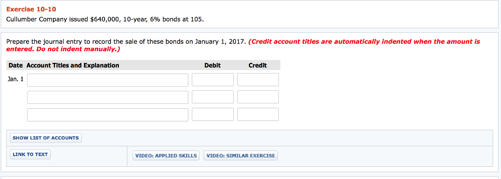 Please help! It would be greatly appreciated! Exercise 10-10 Cullumber Company issued