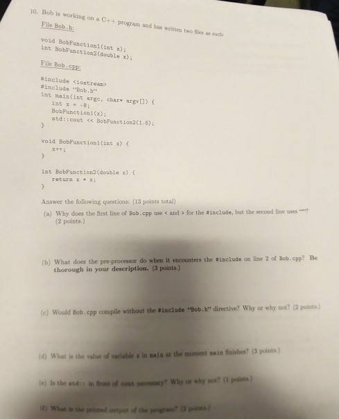 XX Answer the following questions (13 points total) ( Why does the