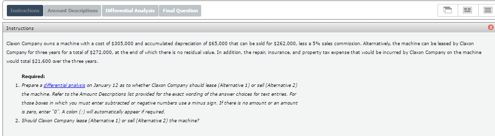 Please also verify this is correct to lease the machine Differential Analysis