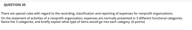 QUESTION 35 There are special rules with regard to the recording,