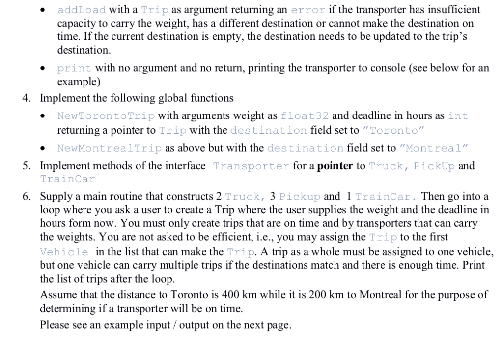 methods Create a simple delivery simulation for a company that is located