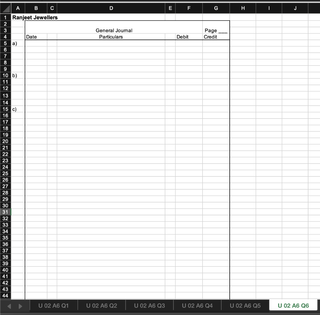 Jewellers is a jewellery wholesaler. They mostly sell to retailers. Joe's Fine