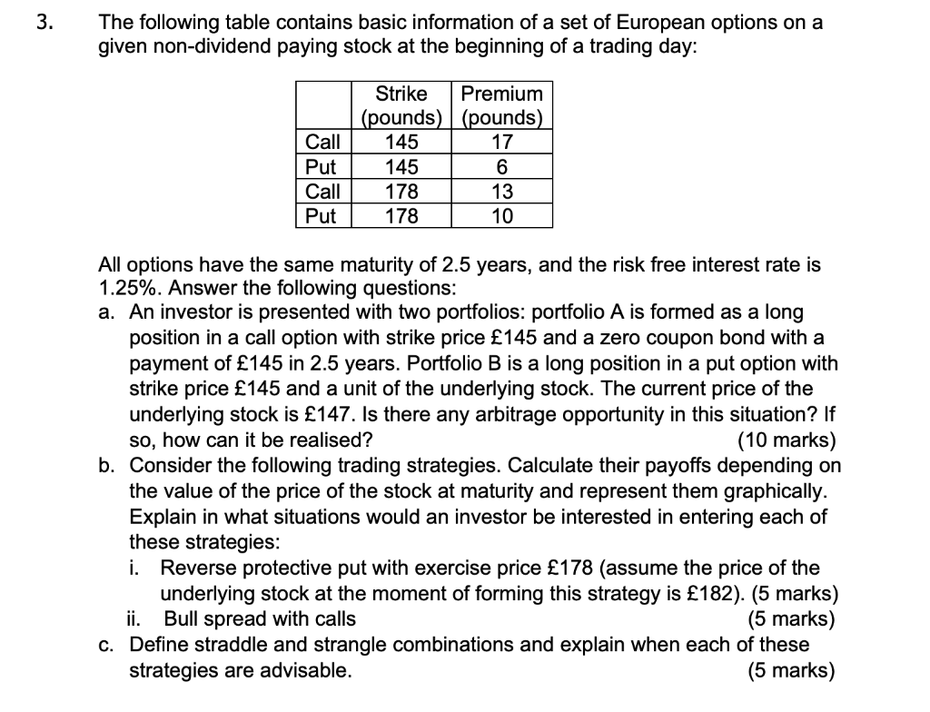  3. The following table contains basic information of a set of