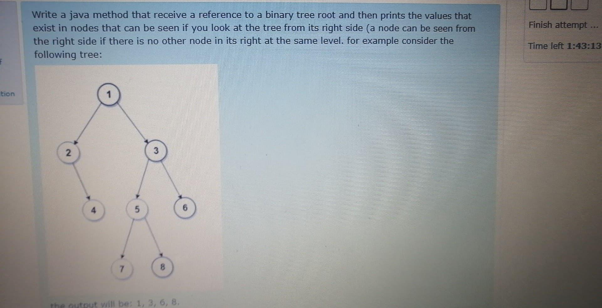Data structure in java language ,please i don't have time Finish attempt