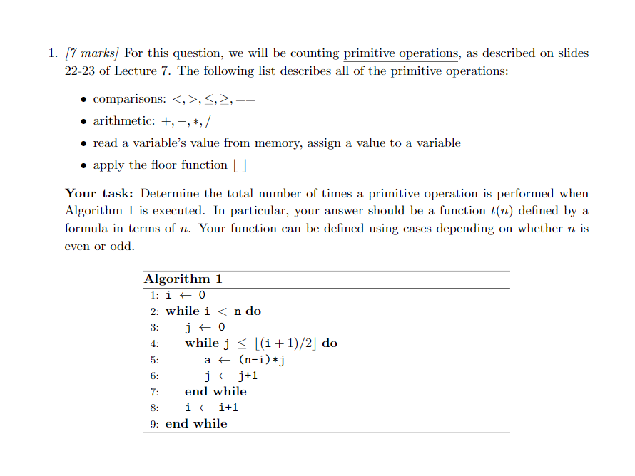 1. [7 marks For this question, we will be counting primitive