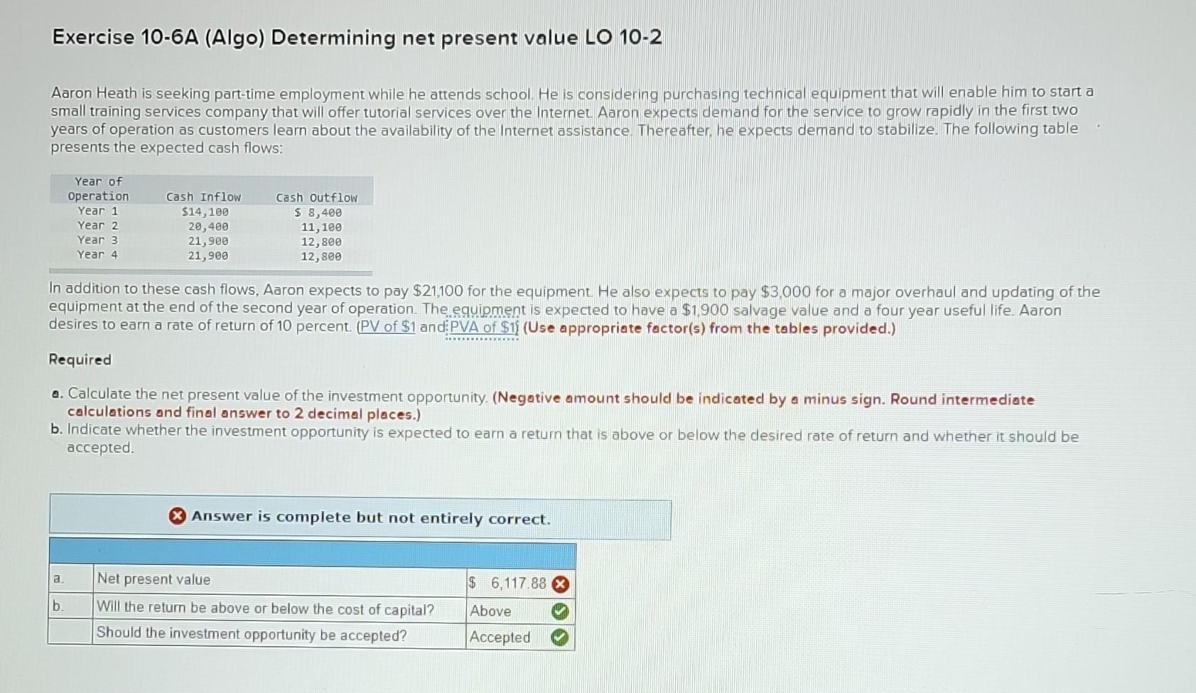 please help and explain I don't understand Exercise 10-6A (Algo) Determining net