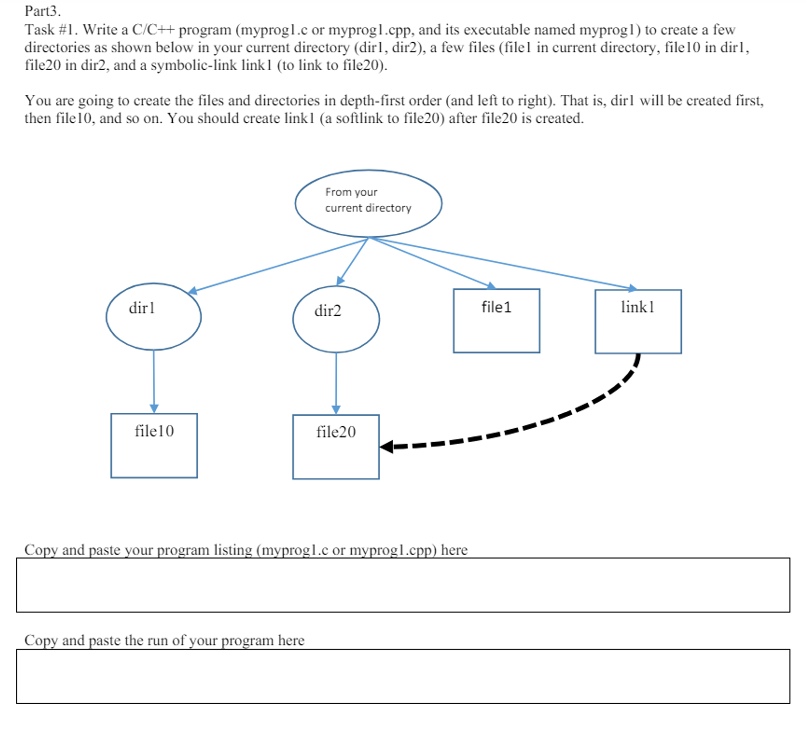  Part3. Task #1. Write a C/C++ program (myprog 1.c or myprog1.cpp,
