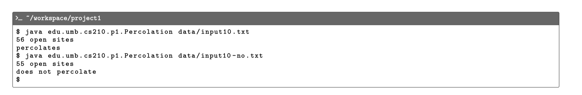 open(int i, int j) { ... } // Checks if site (i,