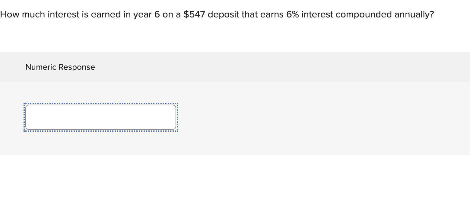 How much interest is earned in year 6 on a $547