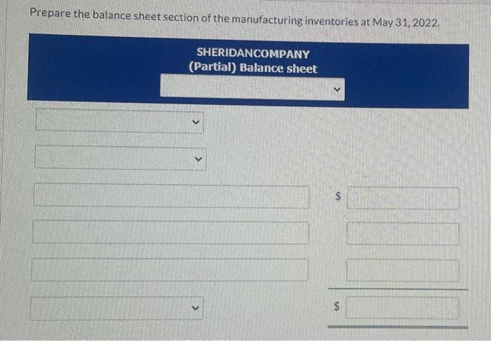 inventories-finished goods $11,580, work in process $13,500, and raw materials $7,520. May