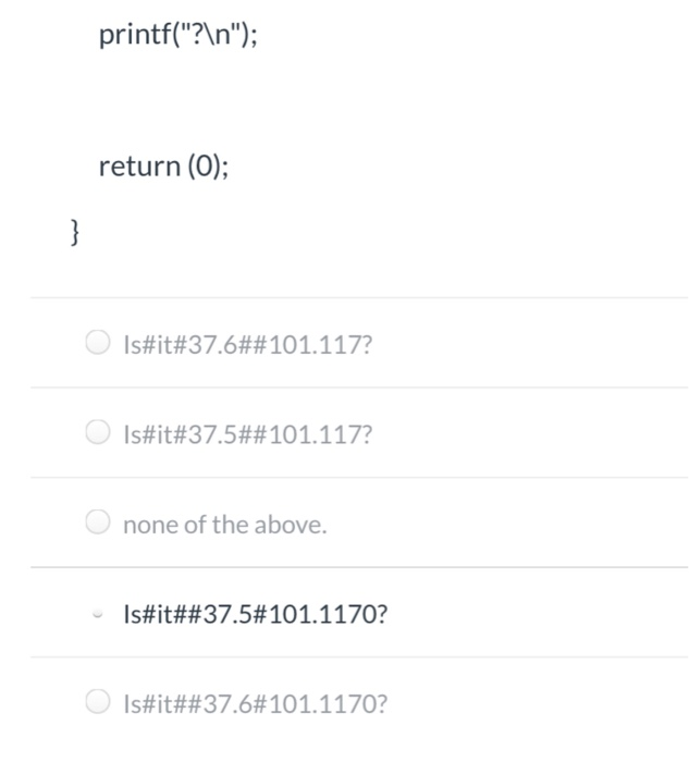 blank character.) int main(void) double a, b; a = 37.56; b =