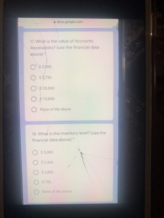 (Year is 360 days) Quick Ratio Return on Assets 2 20% Total