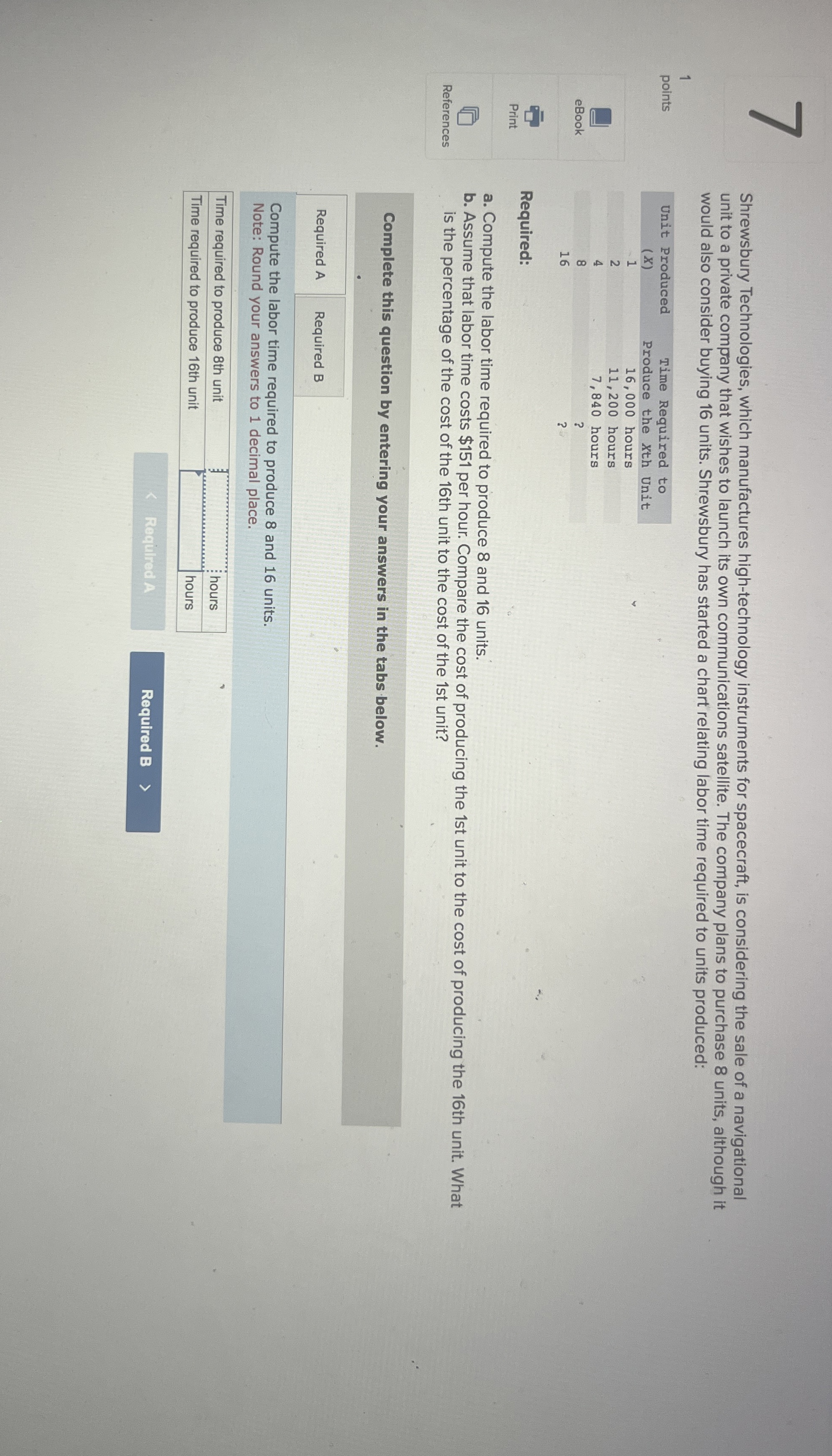  Shrewsbury Technologies, which manufactures high-technology instruments for spacecraft, is considering the