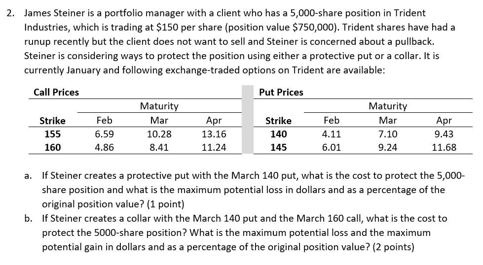 James Steiner is a portfolio manager with a client who has