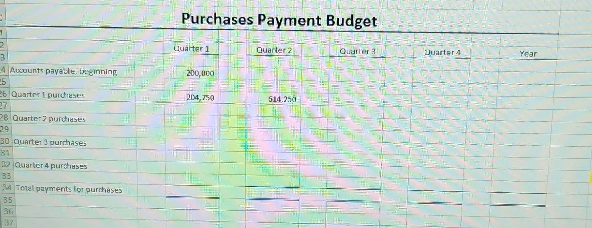 50 \\ \hline 6 & Percent of quarterly sales received in quarter