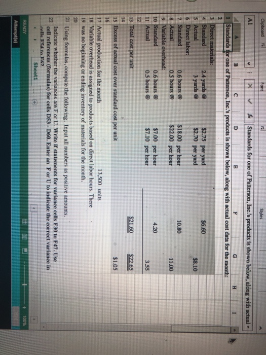 the columns/rows from this excell worksheet :) Inc. has provided details of