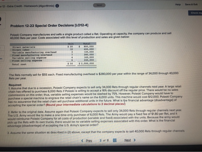  Thank you Saved Help er 12 - Extra Credit - Homework