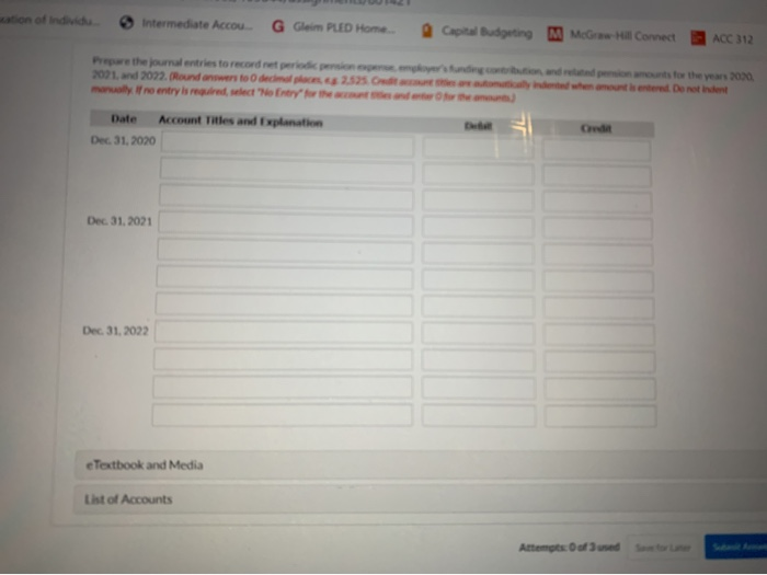 initiates a defined benefit pension plan for its 50 employees on January