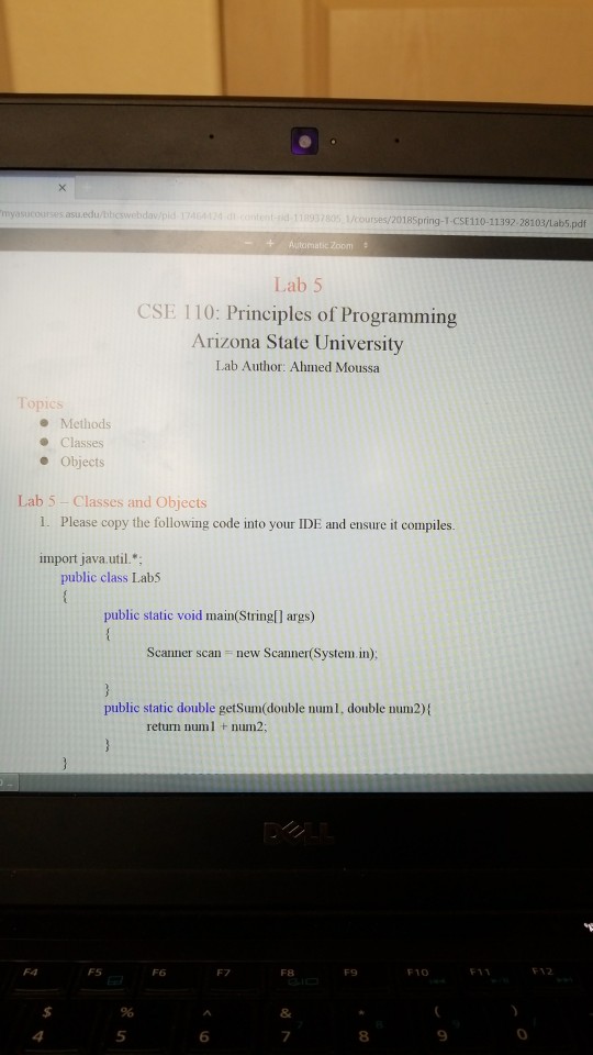  I need it in java please, NOT c++ myos asu.edu 185pring-T-CSE110-11392-28103/Lab5.pdf