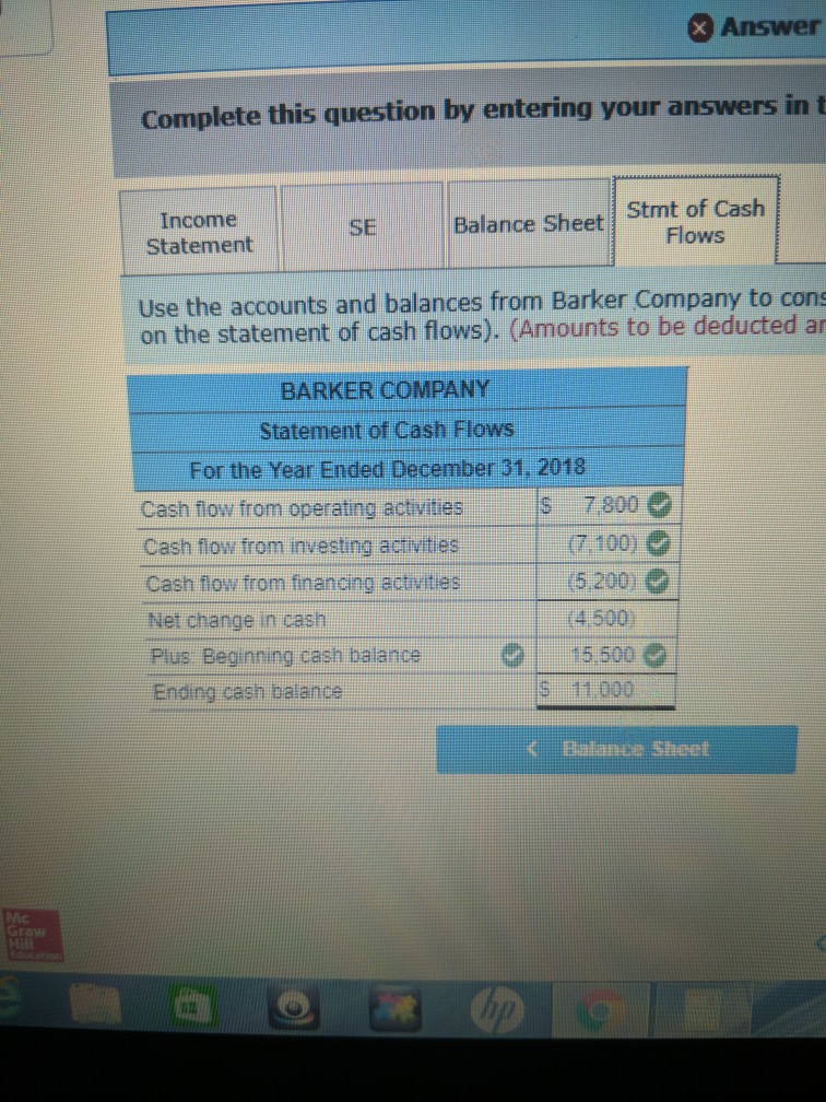 360 S 790 Beginning retained earnings Supplies Cash flow from investing act.
