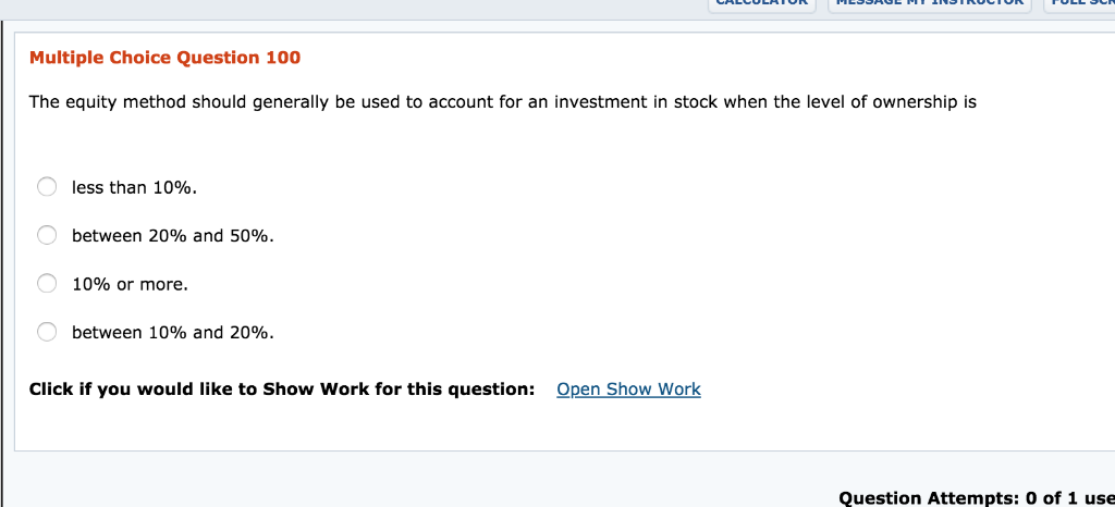 the Stock Investments account. Click if you would like to Show Work