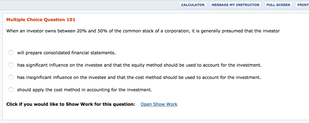 for this question: Open Show Work Multiple Choice Question 96 Under the