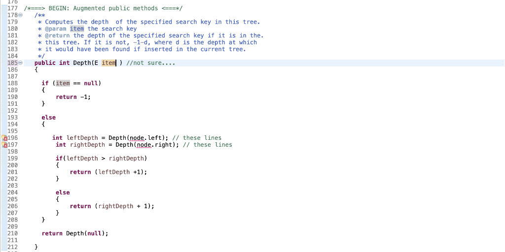 The below code is in java, and is a method for finding