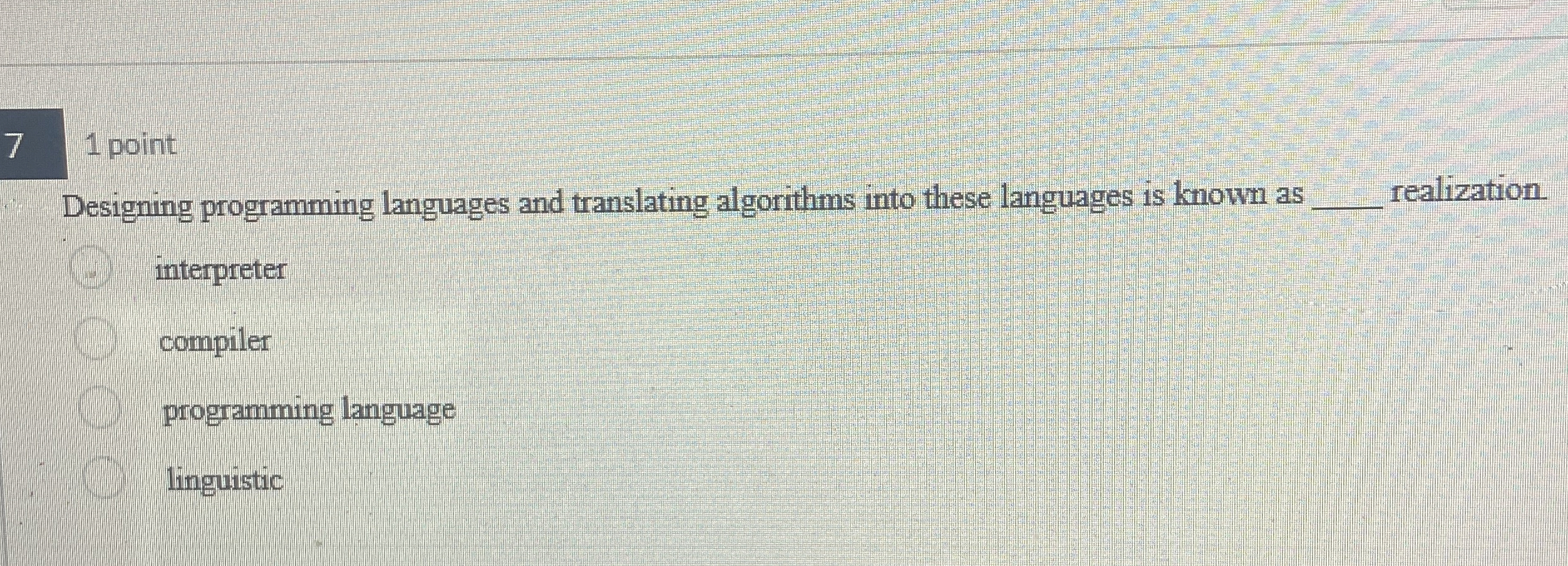  71 point Designing programming languages and translating algorithms into these languages