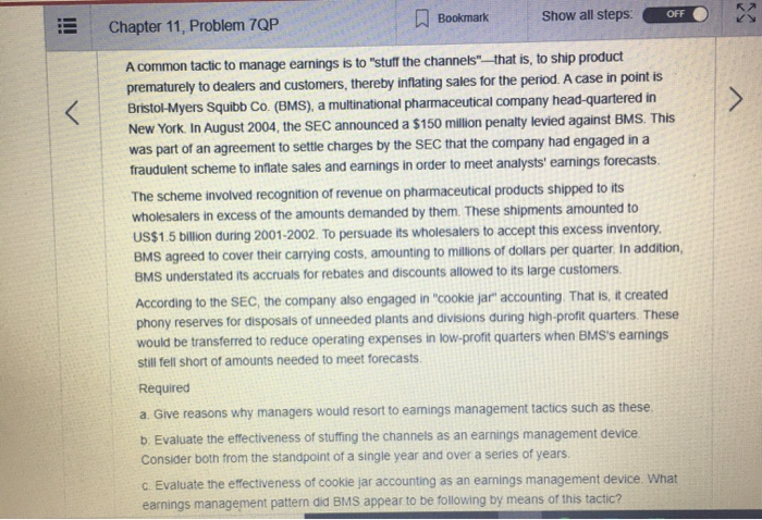 need A and B solved, thanks Pe Chapter 11, Problem 7QP Bookmark
