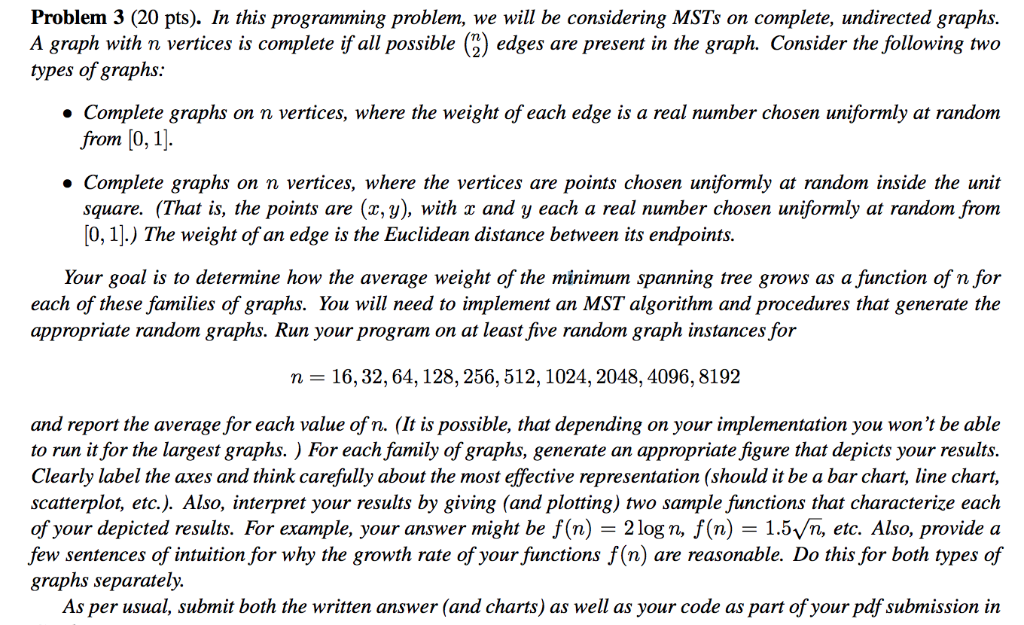  Problem 3 (20 pts). In this programming problem, we will be
