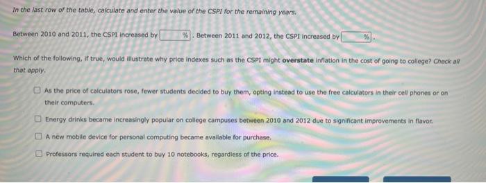 price index, the College Student Price Index (CSPI), based on a typical