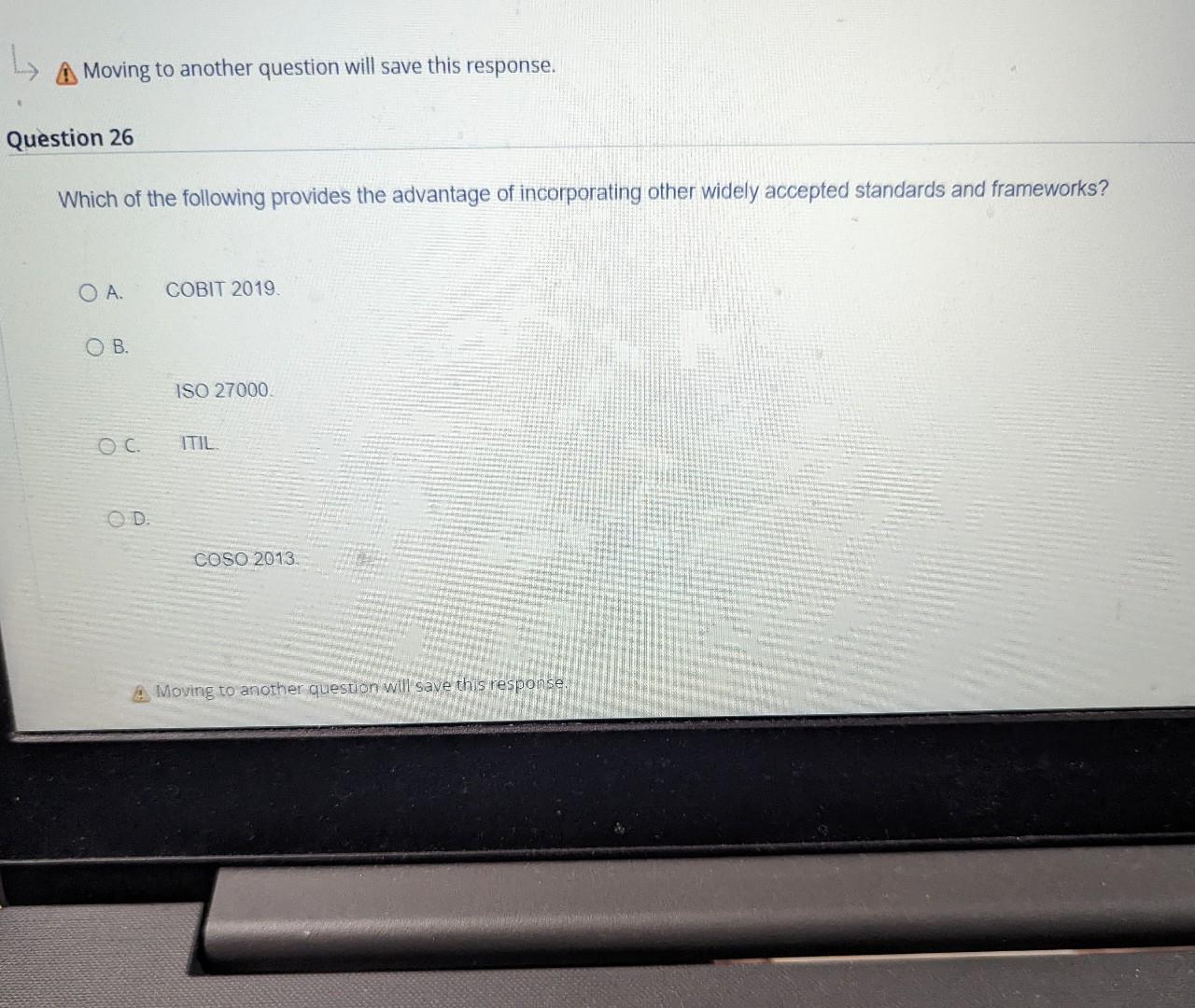 Moving to another question will save this response. uestion 26 Which