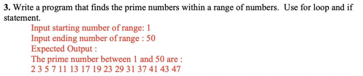 3. Write a program that finds the prime numbers within a