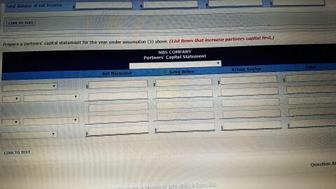 37,000 23,000 The capital balance represents each partner's initial capital investment. Therefore,