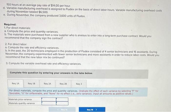 Incorporated, produces various chemical compounds for industrial use. One compound, called Fludex,