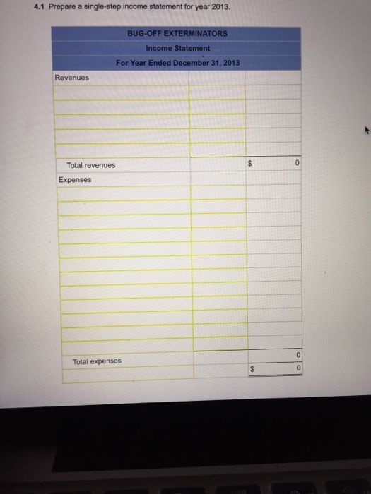 December 31, 2013. BUG OFFEXTERMINATORS December 31, 2013 Trial Balance 17,400 5,900