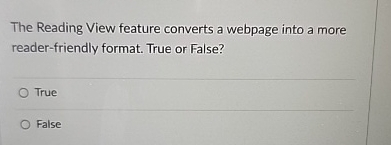  The Reading View feature converts a webpage into a more reader-friendly